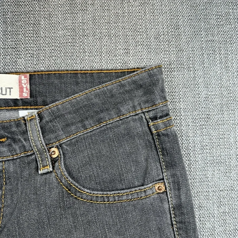 Levi's 318 Women Superlow Bootcut Gray Jeans Low Rise 5‎ J  S Stretch Y2K